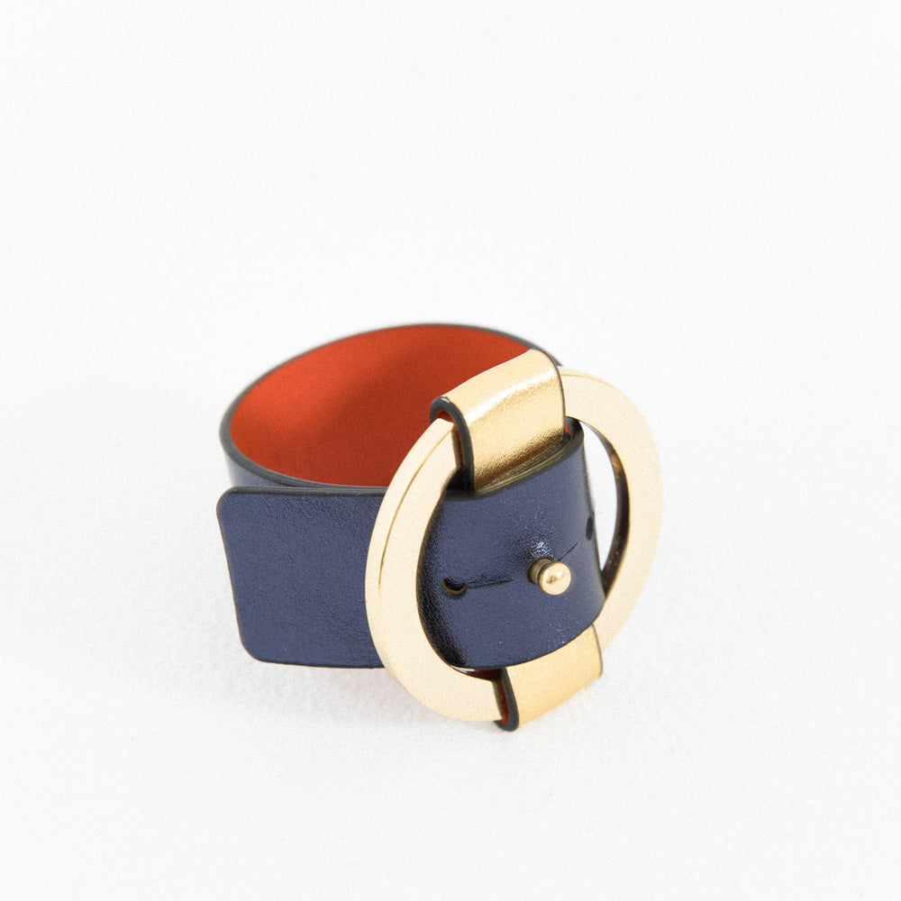 Pulsera SATURN Mettalic blue combinada con mettalic gold