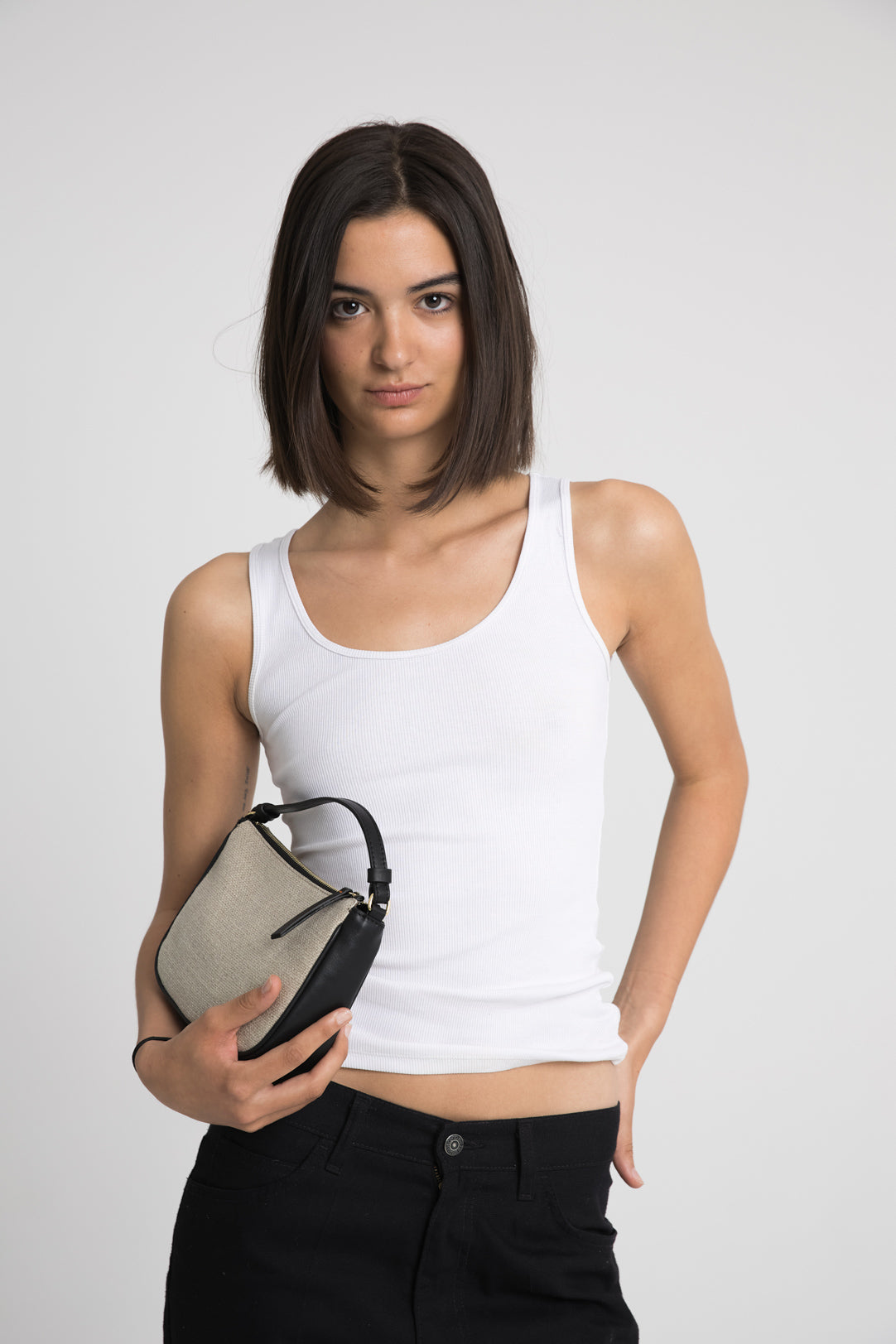 Baby Blixen Bag Lino y Piel